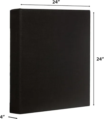 Vista 3 de ATS Acoustics Tratamiento de pared del panel acústico que amortigua el ruido que absorbe el sonido, 24" x 24" x 4", borde biselado (negro)