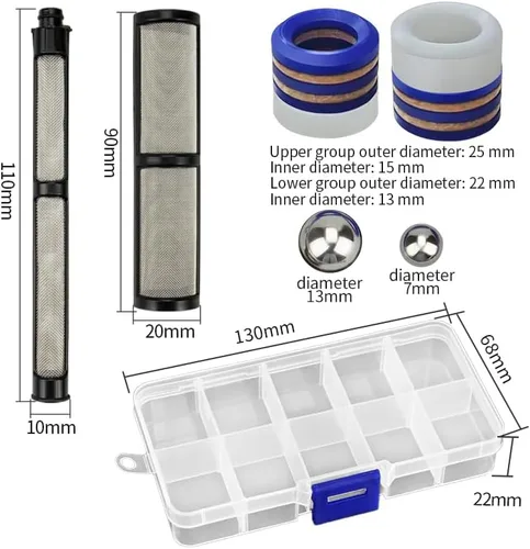 Vista 3 de 246385 246384 287032 Juego de filtros Kit de reemplazo de colector de bomba para Graco 390 395 490 495 495 595 3400 pulverizador, 244194 Kit