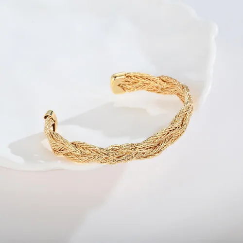 Vista 5 de INNERDIVA Pulsera de oro para mujer, ajustable, abierta, pulsera de cadena de eslabones cubanos para hombre