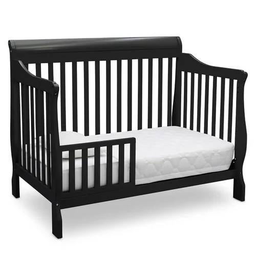Vista 3 de Delta Children Cuna convertible Canton 4 en 1, fácil de montar, color negro ébano