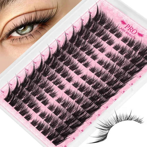 Vista 11 de PRO LASHBEAUTY Extensiones de pestañas postizas de volumen 5D-C-0.10-0.60 pulgadas, abanicos de pestañas postizas de tallo corto de 0.354 a 0.787