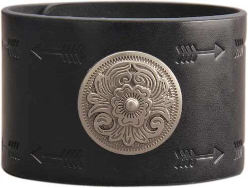Vista 9 de Pulsera de cuero para hombre, brazaletes de cuero punk, pulsera de cuero negro para mujer