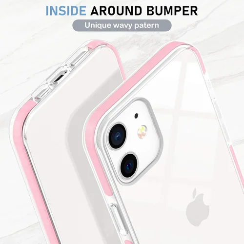 Vista 6 de MATEPROX Carcasa para iPhone 12 Pro e iPhone 12, transparente y delgada, a prueba de golpes y caídas, transparencia de cristal