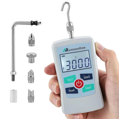 Vista 10 de 5N Medidor de fuerza digital Push Pull Tester portátil con estuche Auto Backlit LCD Large Screen Auto Power Off Units N/LB/Kg/Oz High Precision