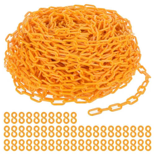 Vista 13 de PATIKIL Eslabones de Cadena de Plástico, Cadenas de Seguridad de 200 Pies, Cadenas de Plástico Negro para Barreras, Control de Multitudes, Líneas