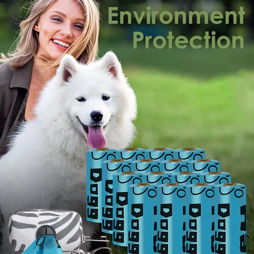 Vista 5 de Bolsas perfumadas a prueba de fugas, extragruesas, fuertes, fáciles de arrancar, para perros, 270 unidades, 18 rollos, 9 x 13 pulgadas
