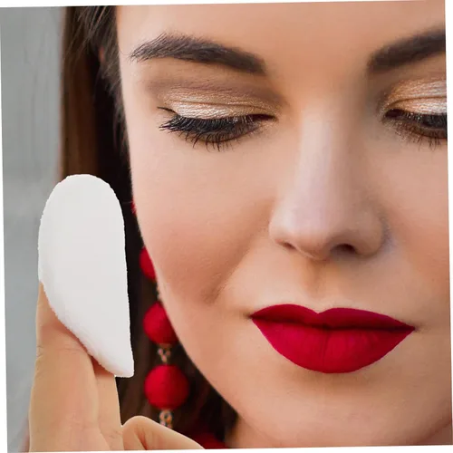 Vista 5 de Kit de maquillaje de 10 piezas de esponja seca, esponja seca, decoración de uñas para arte de uñas, almohadilla de polvo facial, algodón puro blanco