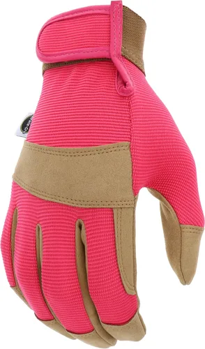 Vista 3 de Miracle-Gro MG86205 - Guantes generales de utilidad – [medianos/grandes], guantes acolchados de piel sintética, espalda de elastano, muñeca
