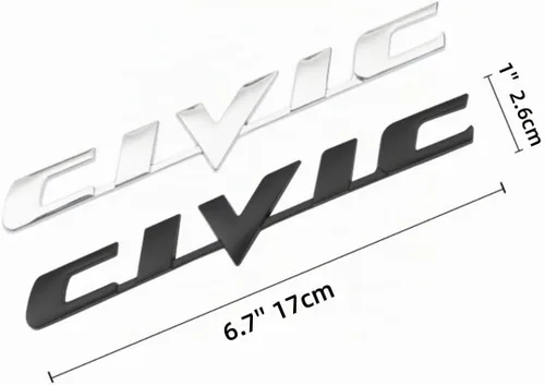 Vista 3 de Emblema de letra trasera 3D para coche de reemplazo para Civic, emblema de calcomanías de logotipo de maletero para coche, modificación de emblema