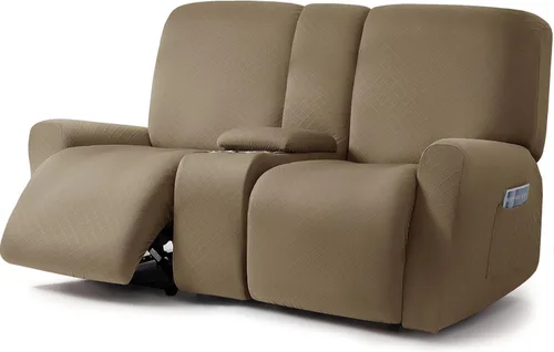 Vista 16 de ULTICOR Fundas para sofá reclinable de 8 piezas con diseño de jacquard cuadrado, fundas elásticas para sofá reclinable de 3 cojines, gruesas, suaves