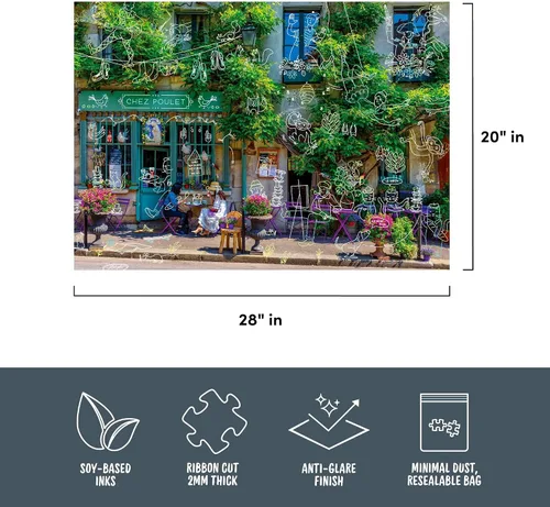 Vista 2 de Genuine Fred - Fred Puzzle 1000 Pc - Un día ocupado en Chez Poulet