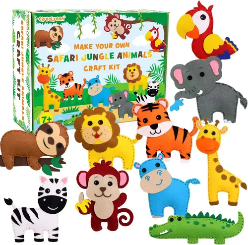 Vista 7 de CiyvoLyeen Kit de Costura de Aves Silvestres para Niños y Niñas Kit de Costura de Animales para Principiantes Conjunto de 12 Proyectos de Costura
