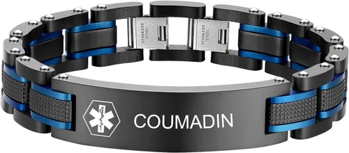 Vista 5 de Pulsera de los hombres grabados de encargo de la identificación médica de la alarma