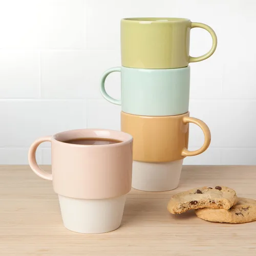 Vista 7 de Now Designs Juego de 4 tazas de gres, flora