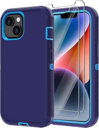 Vista 13 de para iPhone 14 Plus Funda con 2 Protectores de Pantalla, Funda Resistente a Caídas y a Prueba de Golpes, Resistente de 3 Capas, Militar, Duradera