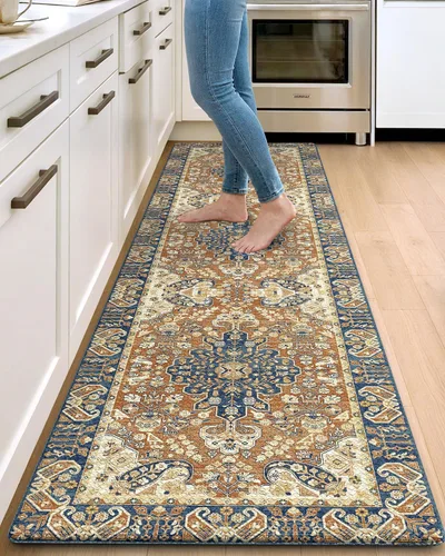 Vista 26 de DEXI Alfombrillas de cocina acolchadas antifatiga, 24 x 87 pulgadas, color Beige claro