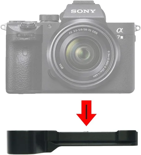 Vista 6 de Empuñadura de metal Quick Release QR Plate para Sony A7III A7RIII A7R3 A7M3 A9 Arca Swiss Compatible