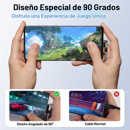 Vista 7 de Cable USB C a USB C de 100 W de carga rápida de 5 A, paquete de 2, 1 pie/12