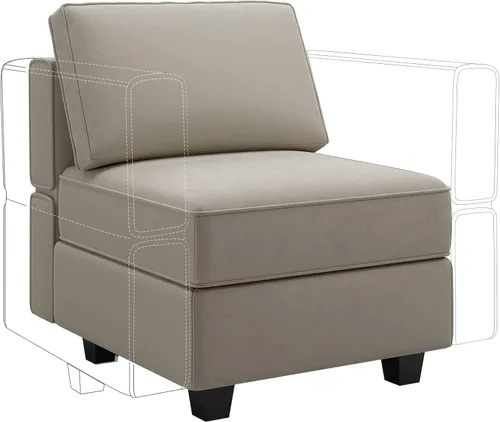 Vista 12 de Belffin - Sofá modular de terciopelo con asientos de almacenamiento, sofá de 3 plazas para sala de estar, color negro