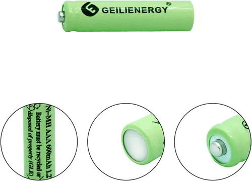 Vista 2 de AAA 600mAh 1.2V NiMH Baterías solares recargables para luz solar, lámpara solar, luces de jardín verdes (8 piezas)