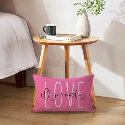 Vista 2 de Fundas de almohada lumbar decorativas de 12 x 20 pulgadas, decoración del día de San Valentín para sofá, sofá, porche (rosa)