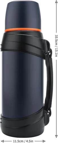 Vista 4 de Termos de café grandes de 64 onzas / medio galón para viajes, jarra de agua aislada al vacío clásica con taza de plástico, botella de bebida aislada
