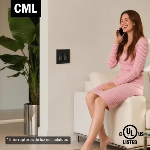 Vista 7 de CML - Placas de pared decorativas sin tornillos de 2 posiciones, paquete de 12 cubiertas de placa de interruptor negras a prueba de niños, cubierta
