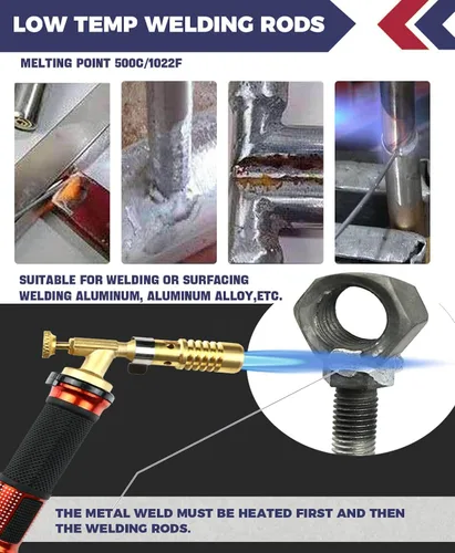 Vista 4 de Paquete de 100 varillas de soldadura de aluminio, solución de alambre de soldadura de núcleo de fundente, varillas de soldadura de aluminio de baja