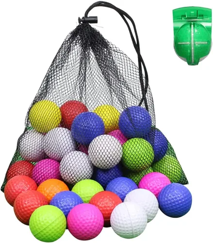 Vista 4 de Scott Edward Pelotas de golf de esponja de práctica de espuma con clip de pelota de golf, suave, elástico, ligero, vuelo limitado, perfecto para 20