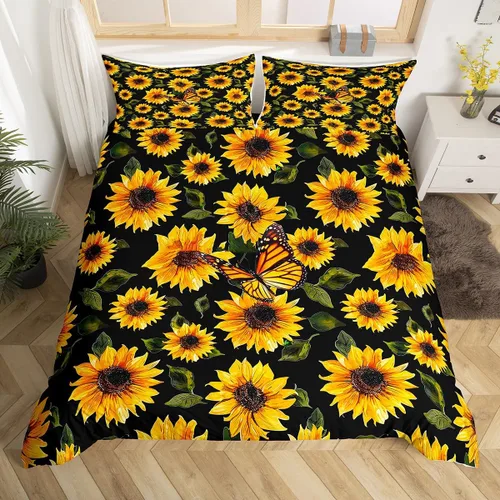 Vista 21 de Feelyou Juego de ropa de cama con patrón de sushi, funda de edredón de estilo japonés para niños, niñas, adolescentes, funda de edredón con temática