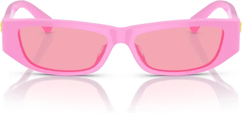 Vista 3 de Versace Gafas de sol para niños, montura rosa, lentes rosas, 1.969 in