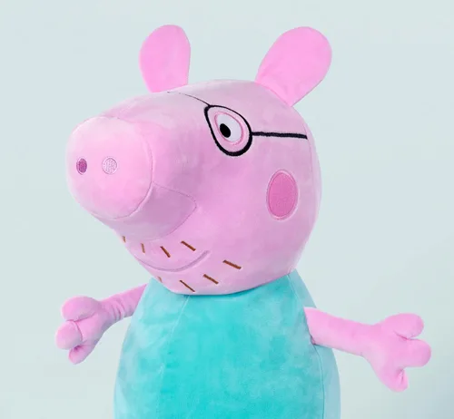 Vista 7 de Simba 109261005 Peppa Pig Peluche Papa Pig, 14.6 in, en traje estándar, figura de felpa, juguete de peluche, desde los primeros meses de vida