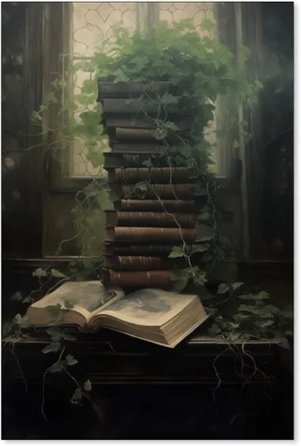 Vista 21 de Cartel de libro gótico de academia oscura vintage de mediados del siglo, arte de pared de lienzo victoriano de medio siglo, impresiones estéticas