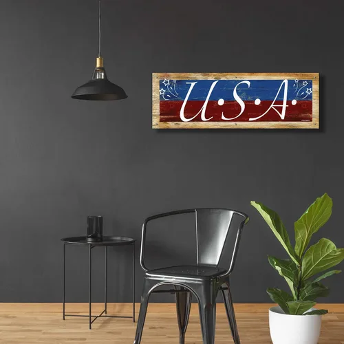 Vista 5 de Epic Art 'USA' de Ed Wargo, arte de pared de vidrio acrílico, 48"x16