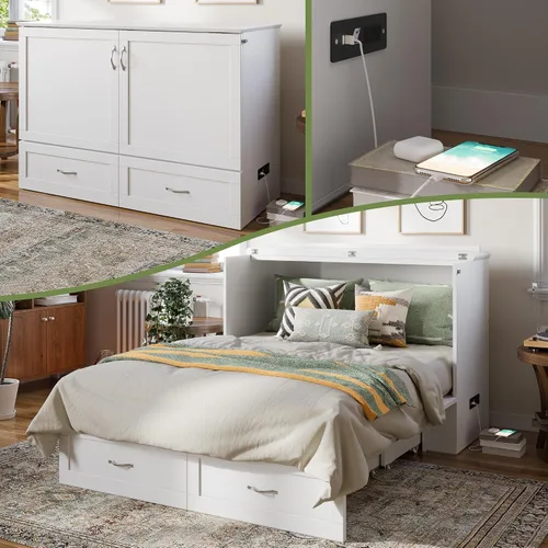 Vista 20 de AFI, Hamilton Twin XL Murphy - Cómoda de cama con colchón y cajón de 6 pulgadas, color gris