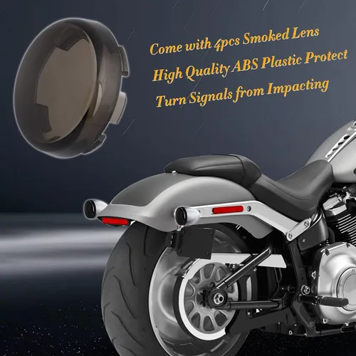 Vista 6 de Señales de giro LED secuenciales, parpadeos delanteros 1157 + traseros 1156 con lente ahumada compatibles con Harley Sportster Softail Street Glide