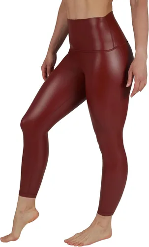 Vista 7 de 90 Degree By Reflex Leggings de cintura alta con forro polar de piel sintética de alto brillo y elástico