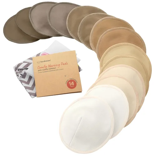 Vista 10 de Almohadillas de lactancia de viscosa de bambú orgánico, 8 almohadillas lavables para lactancia materna, bolsa de lavado, reutilizables