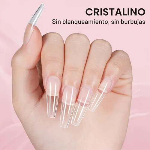 Vista 7 de AILLSA Kit de uñas de gel sólido pegamento para uñas para uñas postizas acrílicas, kit de extensión de uñas de gel con lámpara de uñas