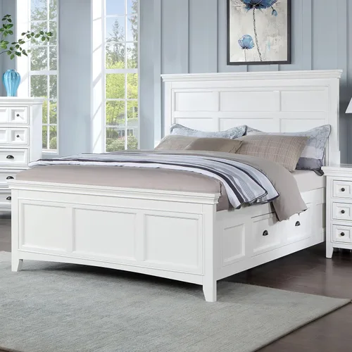 Vista 7 de Furniture of America Zinnia - Cama de madera de almacenamiento de transición con cajones debajo de la cama para dormitorio, habitación de invitados