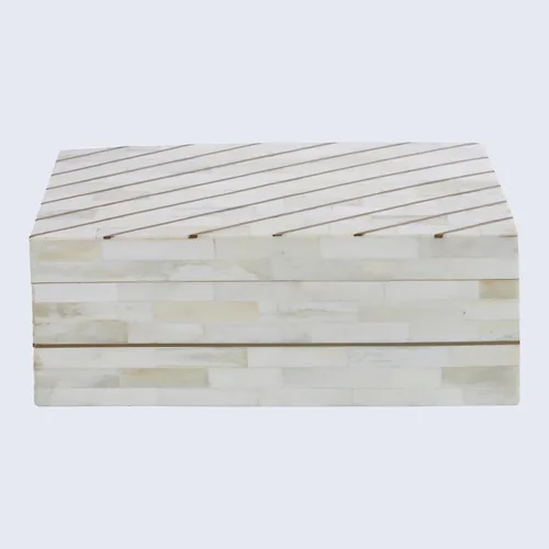 Vista 6 de Handicrafts Home Caja de almacenamiento decorativa grande con tapa, organizador de mesa auxiliar de 9 x 6 x 3.5 pulgadas, recuerdo, cajas