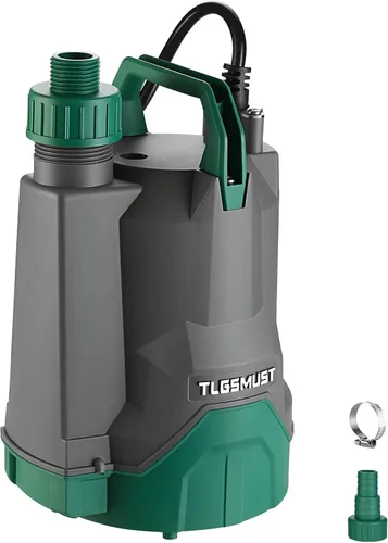 Vista 9 de Bomba de agua sumergible, 1/3 HP 2450GPH Bomba de agua termoplástica eléctrica portátil de transferencia para piscina, sótano, inundación, jardín