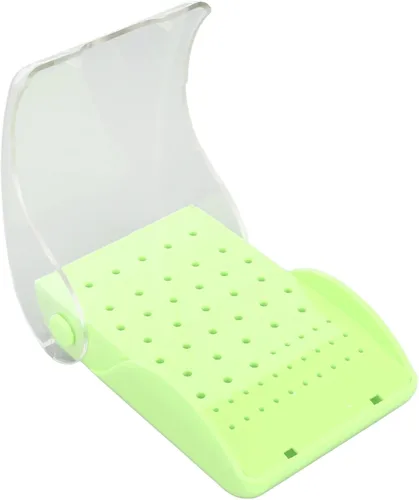 Vista 7 de Brrnoo Bur - Organizador de estuches autoclavables, soporte de fresas de 60 agujeros con funda de cubierta, soporte para fresas, taladro de fresas