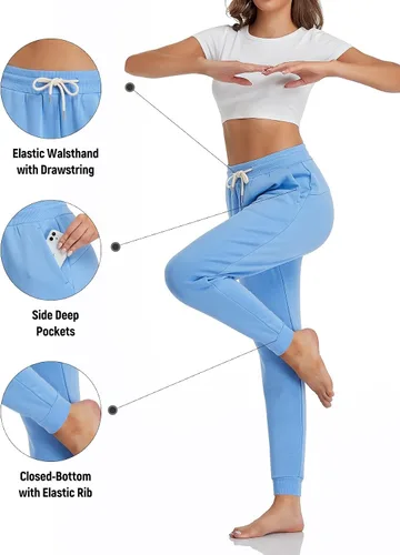 Vista 5 de Inno Pantalones deportivos con forro polar para mujer, de 28, 31, 34, 36 pulgadas, pantalones deportivos cálidos y térmicos