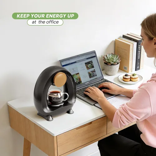 Vista 8 de Cafetera de una sola porción 2 en 1, cafetera rápida de 1400 W para cápsulas K-Cup y café molido, cafetera americana y de té de un solo toque con 2