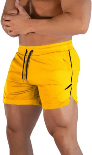Vista 17 de FLYFIREFLY Pantalones cortos de entrenamiento de gimnasio para hombre, ligeros, atléticos, pantalones cortos para entrenamiento de culturismo
