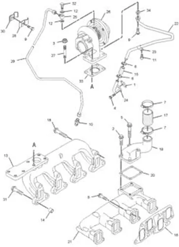 Vista 5 de Turbo GT2052 Turbocompresor 219-9773 compatible con motor Caterpillar Perkins 3054 T4.40