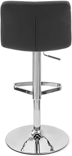 Vista 7 de Zuri Muebles enrejado ajustable altura giratoria taburete de bar sin brazos con base cromada - negro