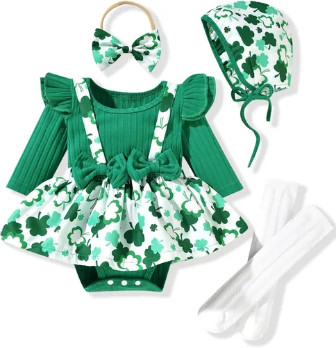 Vista 18 de Unutiylo Ropa de bebé recién nacida prematura con tirantes, traje de otoño e invierno, traje de manga larga con volantes