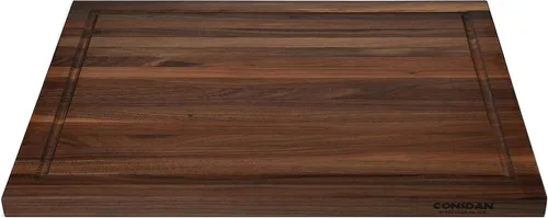 Vista 7 de Tabla de cortar de nogal para cocina, madera dura cultivada en EE.UU., 20 x 15 pulgadas, con asa interior invisible, preacabada con aceite de grado